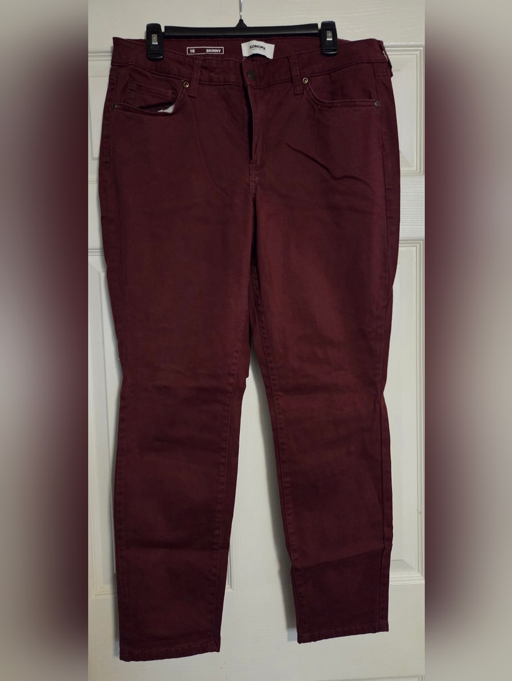 Sonoma Skinny Jeans in Deep Burgundy